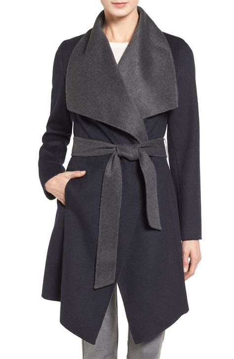 michael michael kors tied wool-blend lapel wrap coat|Wool Blend Wrap Coat .